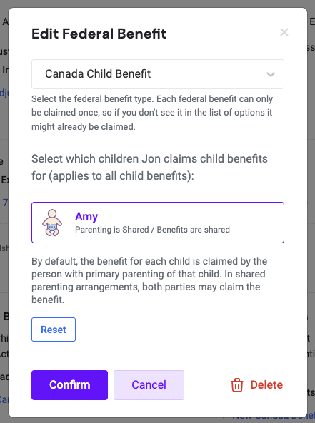 Customize Child-Related Government Benefits